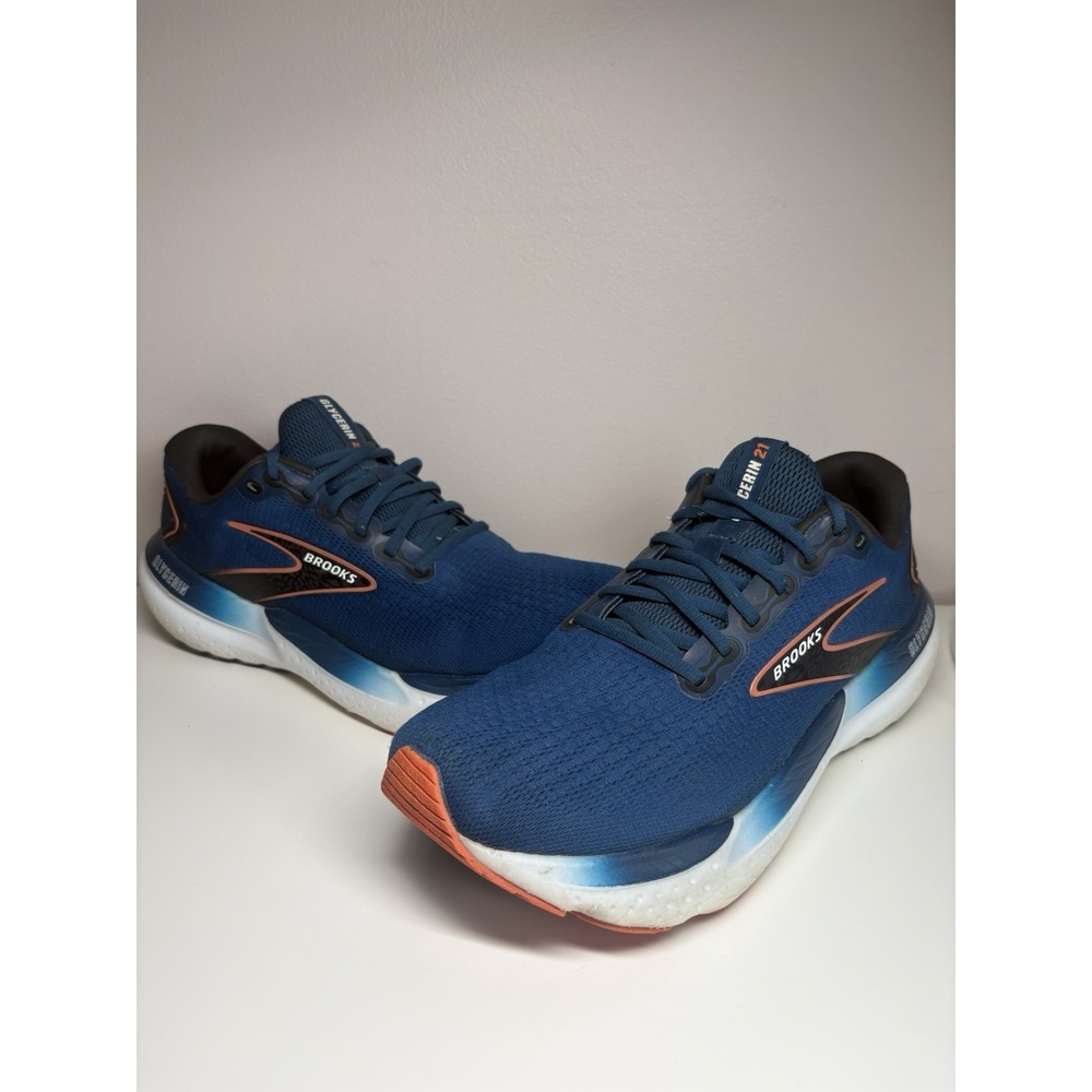 Brooks Glycerin 21 Athletic Running Shoes‎ Sneakers Men's Blue White - Size 11.5